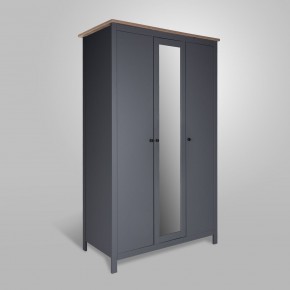 2.08.01.040.15 САГА шкаф 3 двери с зеркалом серый/ясень в Игриме - igrim.ok-mebel.com | фото