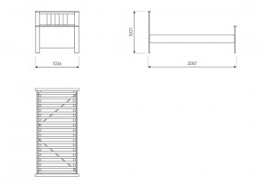 2.08.04.050.4 САГА кровать одинарная 90х200 серая в Игриме - igrim.ok-mebel.com | фото 3