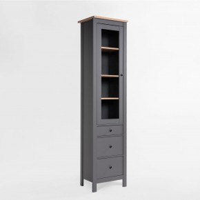 2.08.07.120.15 САГА шкаф с витриной 50 серый/ясень RU в Игриме - igrim.ok-mebel.com | фото