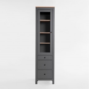 2.08.07.120.15 САГА шкаф с витриной 50 серый/ясень RU в Игриме - igrim.ok-mebel.com | фото 2