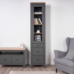 2.08.07.120.15 САГА шкаф с витриной 50 серый/ясень RU в Игриме - igrim.ok-mebel.com | фото 3