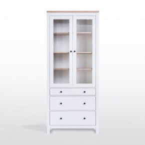 2.08.07.130.14 САГА шкаф с витриной 90 белый/ясень RU в Игриме - igrim.ok-mebel.com | фото 2