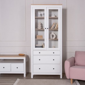 2.08.07.130.14 САГА шкаф с витриной 90 белый/ясень RU в Игриме - igrim.ok-mebel.com | фото 4