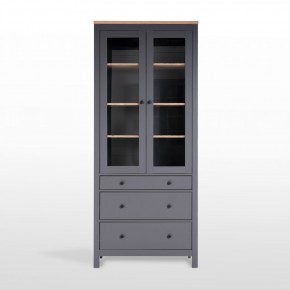 2.08.07.130.15 САГА шкаф с витриной 90 серый/ясень RU в Игриме - igrim.ok-mebel.com | фото 2