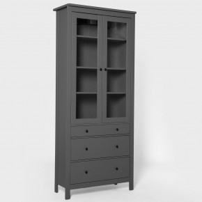 2.08.07.130.4 САГА шкаф с витриной 90 серый RU в Игриме - igrim.ok-mebel.com | фото
