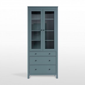 2.08.07.130.6 САГА шкаф с витриной 90 темно-бирюзовый RU в Игриме - igrim.ok-mebel.com | фото 2