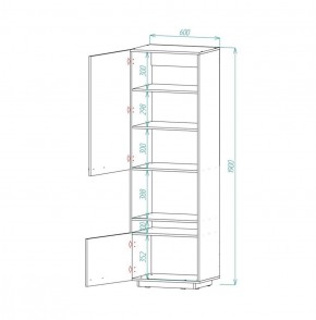 Александрия Витрина (ЛДСП дуб сонома/белый бриллиант) в Игриме - igrim.ok-mebel.com | фото 2