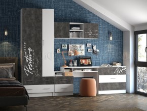 ВЕГА NEW Позитив Антресоль (Бетон темный/белый) в Игриме - igrim.ok-mebel.com | фото 3