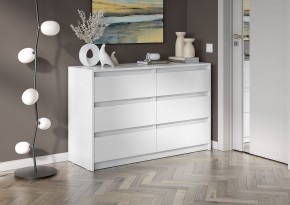 АЙДЕН КМ06-1200 Комод 6 ящиков (белый) в Игриме - igrim.ok-mebel.com | фото