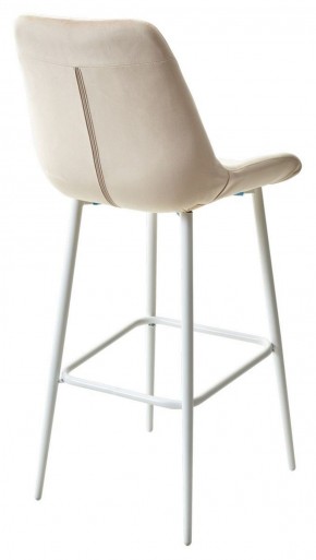 Барный стул ХОФМАН, цвет H-06 Бежевый, велюр / белый каркас М-City в Игриме - igrim.ok-mebel.com | фото 4