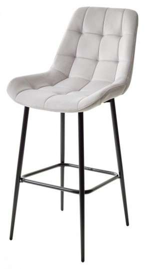 Барный стул ХОФМАН, цвет H-09 Светло-серый, велюр / черный каркас М-City в Игриме - igrim.ok-mebel.com | фото