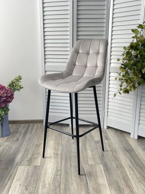 Барный стул ХОФМАН, цвет H-09 Светло-серый, велюр / черный каркас М-City в Игриме - igrim.ok-mebel.com | фото 2