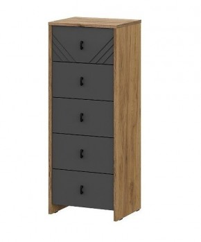 БАЙКАЛ Комод (5 ящиков) Графит/Дуб золотой в Игриме - igrim.ok-mebel.com | фото