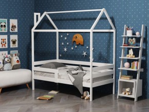 Детская кровать-домик из массива березы Соня-6 (800*1600) Белый/Лак в Игриме - igrim.ok-mebel.com | фото