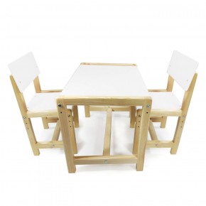 Детский растущий комплект стол и два стула  Я САМ "Лофт" (Белый, Сосна) в Игриме - igrim.ok-mebel.com | фото