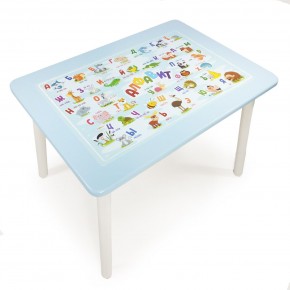 Детский стол с накладкой Алфавит  (Голубой/Белый) в Игриме - igrim.ok-mebel.com | фото