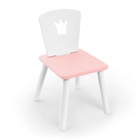Детский стул Rolti Baby «Корона» (белый/розовый/белый, массив березы/мдф) в Игриме - igrim.ok-mebel.com | фото