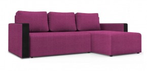 Диван угловой Алиса 3 Shaggy FUCHSIA - TEOS BLACK в Игриме - igrim.ok-mebel.com | фото