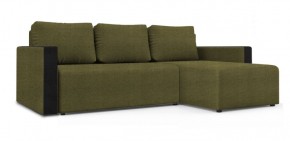 Диван угловой Алиса 3 Shaggy GREEN - TEOS BLACK в Игриме - igrim.ok-mebel.com | фото