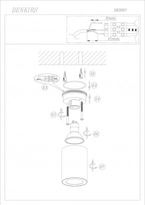 DK3007-BK Накладной светильник влагозащ., IP 44, 15 Вт, GU10, черный, алюминий в Игриме - igrim.ok-mebel.com | фото 6