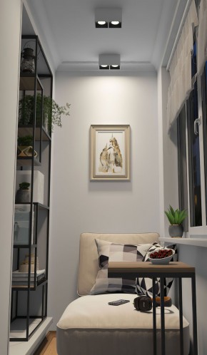 DK3085-WB+WH Светильник накладной IP 20, 10 Вт, GU5.3, LED, бело-черный/белый, пластик в Игриме - igrim.ok-mebel.com | фото 2