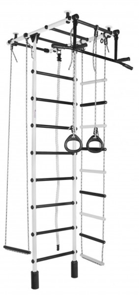 ДСК Атлант цв.белый-черный: турник, кольца, канат, трапеция, веревочная лестница в Игриме - igrim.ok-mebel.com | фото