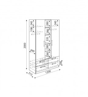 Дуглас (подростковая) М02 Шкаф трехсекционный в Игриме - igrim.ok-mebel.com | фото 3