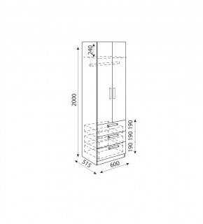 Дуглас (подростковая) М04 Шкаф с ящиками в Игриме - igrim.ok-mebel.com | фото 3