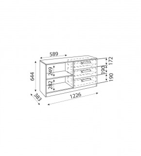 Дуглас (подростковая) М12 ТВ - тумба в Игриме - igrim.ok-mebel.com | фото 2