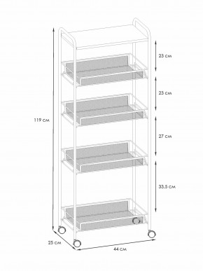 Э 443 ГР Этажерка "Ладья 25КС" Графит в Игриме - igrim.ok-mebel.com | фото 2