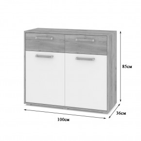 ФЛОРИДА Гостиная (модульная) дуб серый/белый в Игриме - igrim.ok-mebel.com | фото 6