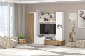 Гостиная Юна (Белый текстурный/Дуб крафт золотой) в Игриме - igrim.ok-mebel.com | фото 3