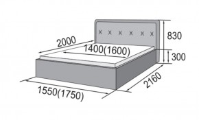 ГРЕТА Кровать 1400 (экокожа бежевая) в Игриме - igrim.ok-mebel.com | фото 2