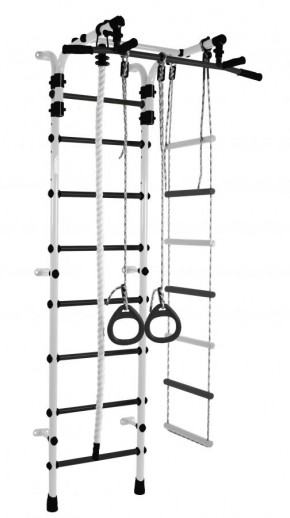 ДСК Орленок цв.белый-черный: турник, кольца, канат, веревочная лестница в Игриме - igrim.ok-mebel.com | фото