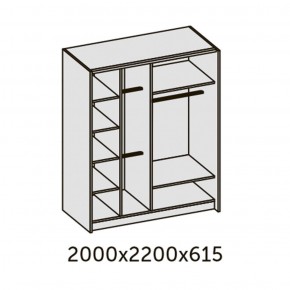 ИННЭС-5 Шкаф-купе 2-х дв. 2000 (2 дв. Ф3 - венге вст. экокожа корич) в Игриме - igrim.ok-mebel.com | фото 2