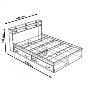 Камелия Кровать с ящиками 0900, цвет дуб сонома, ШхГхВ 93,5х217х78,2 см., сп.м. 900х2000 мм., без матраса, основание есть в Игриме - igrim.ok-mebel.com | фото 6