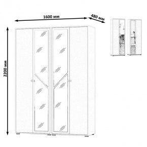 Камелия Шкаф 4-х створчатый, цвет дуб сонома, ШхГхВ 160х48х220 см., универсальная сборка, можно использовать как два отдельных шкафа в Игриме - igrim.ok-mebel.com | фото 4