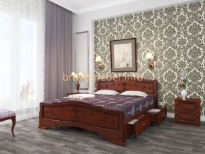 КАРИНА-6 Кровать из массива 1800 (Орех) с 2-мя ящиками в Игриме - igrim.ok-mebel.com | фото