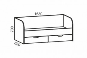 Киви №4 Кровать с ящиками (ЛДСП молочный дуб/лайм) в Игриме - igrim.ok-mebel.com | фото 2