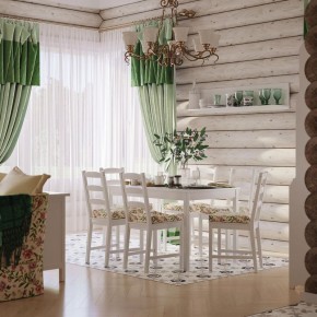 Комлект Вествик обеденный стол и четыре стула, массив сосны, цвет белый в Игриме - igrim.ok-mebel.com | фото