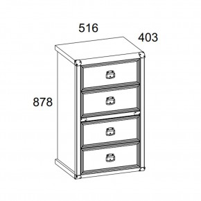 Комод 4S/50, MAGELLAN, цвет Сосна винтаж в Игриме - igrim.ok-mebel.com | фото 2