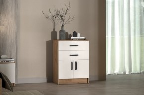 Комод Эконом (Дуб крафт золотой/Белый текстурный) в Игриме - igrim.ok-mebel.com | фото 3