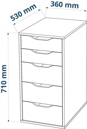 Комод Ингар белый с пятью выдвижными ящиками в Игриме - igrim.ok-mebel.com | фото 3