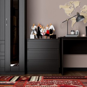 Комод КАСТОР с тремя ящиками, цвет Дуб Венге в Игриме - igrim.ok-mebel.com | фото 3