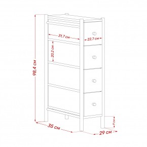 Комод Leset Нирита/Хайди узкий 4 ящика в Игриме - igrim.ok-mebel.com | фото 11