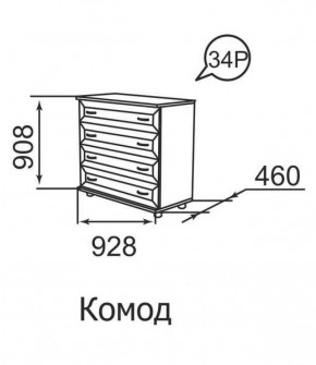 Комод Ника-Люкс 34 в Игриме - igrim.ok-mebel.com | фото