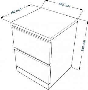 Комод Варма 2 с двумя выдвижными ящиками, цвет белый в Игриме - igrim.ok-mebel.com | фото 3