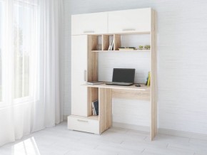 Компьютерный стол Квартет-11 дуб сонома/белый  в Игриме - igrim.ok-mebel.com | фото