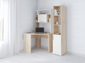 Компьютерный стол Квартет-12 дуб сонома/белый  в Игриме - igrim.ok-mebel.com | фото 2