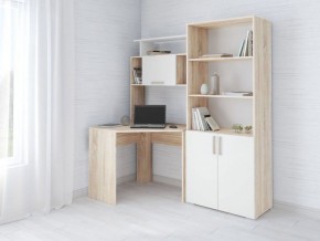 Компьютерный стол Квартет-12 дуб сонома/белый  в Игриме - igrim.ok-mebel.com | фото 3